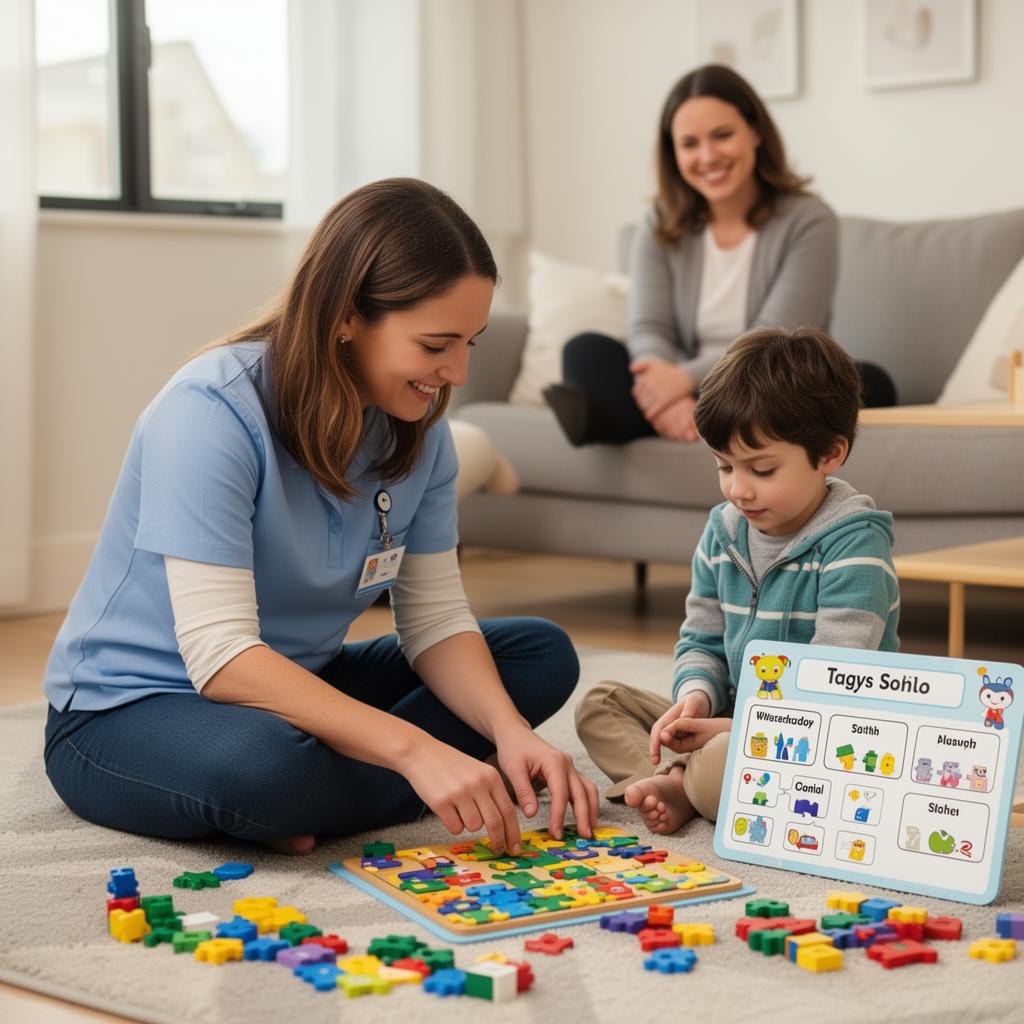 Happy family at home